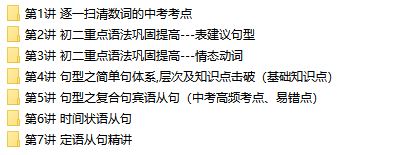 初二(八年级)英语重点必考语法知识点视频讲解课程(15讲 含讲义)