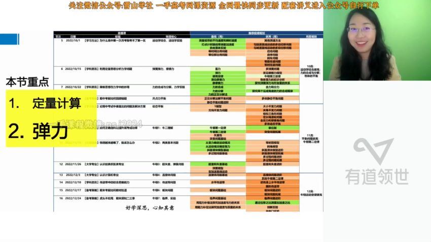 2023高一有道物理李琳高一物理全体系规划学习卡（秋季班） 网盘资源