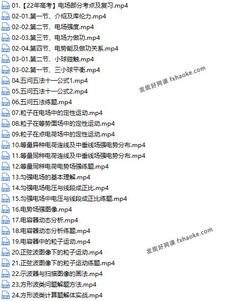 王羽高中物理《静电场体系集专题分类》解题大招课教学视频