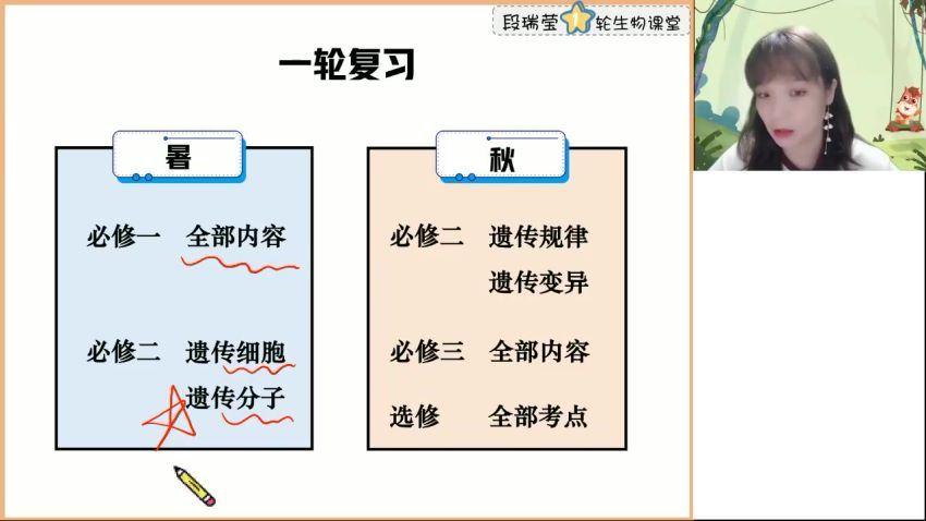 2023高三高途系列生物段瑞莹（复读班）一轮暑假班