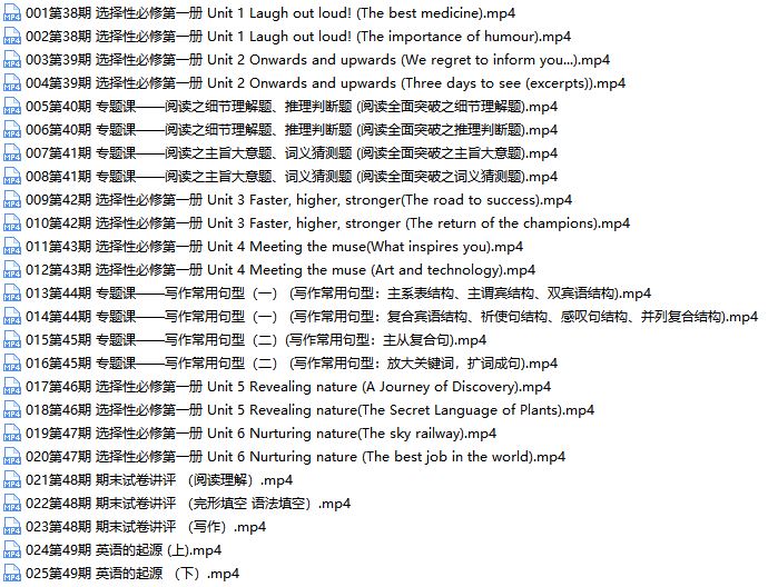 新外研版高中高二英语选择性必修一同步教学视频网课(含资料练习)