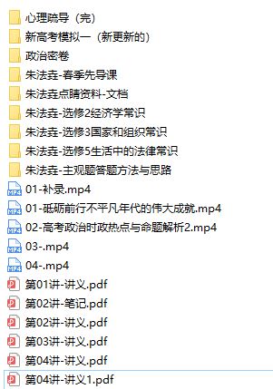 朱法垚2021届高考政治考前点睛押题班课程(含电子讲义)网盘资源