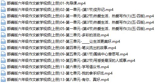 新部编版六年级课本作文同步辅导训练提高视频网课(上下全册 16单元)