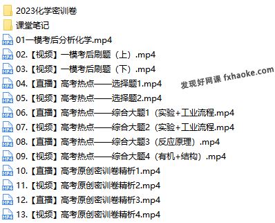 王堇2023高考化学二三轮联报合集A和A+(含密训押题)网盘资源