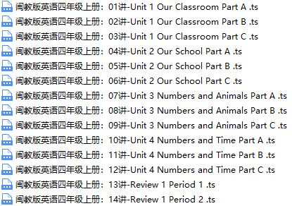 闽教版英语四年级上册同步教学视频网课(福建教育出版社 三起点)