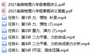 柴森初中八年级物理全套视频网课(含电子讲义 三刷错题法)网盘资源
