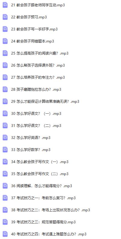 温爸教子《小学2-5年级学习方法提分策略》音频课程 百度云网盘