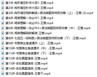 王赞英语2021届高考英语二轮寒春班全套网课视频资源(百度云网盘分享)